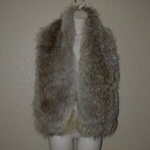 NWOT Sz S M 6 Plein Sud Fox Fur Beige Tan Vest - GORGEOUS!